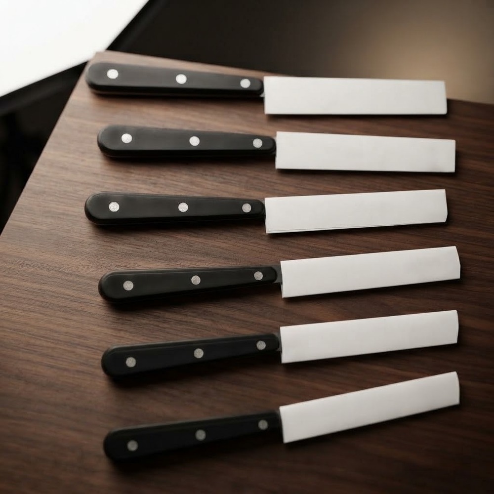 J.A. Henckels International Eversharp Steak Knife Set of 6 Micro Serrated Black